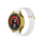 Gold Samsung Watch 7 White Leather