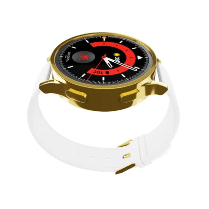 Gold Samsung Watch 7 White Leather