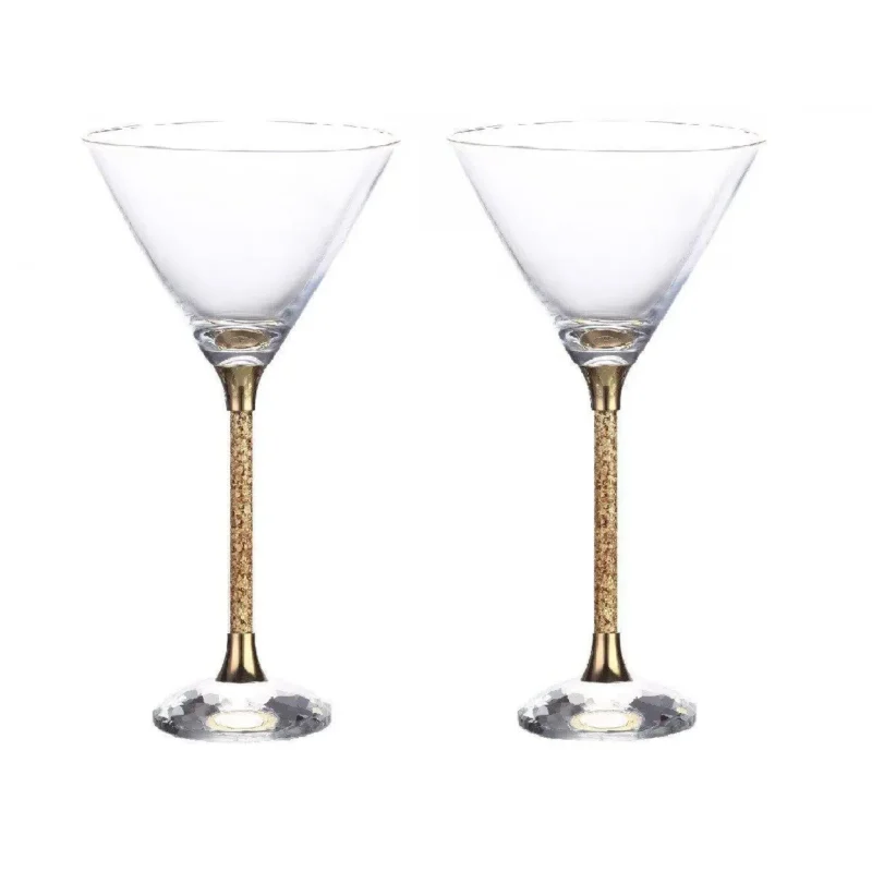 24K Crystal Martini Glass