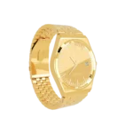 24K Gold Watch LM 2400, side view of the five-row bracelet of small polished links