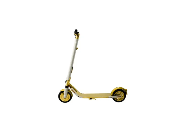 The 24K Gold Segway, gold-plated deck and forks with simulated diamonds set along the stem