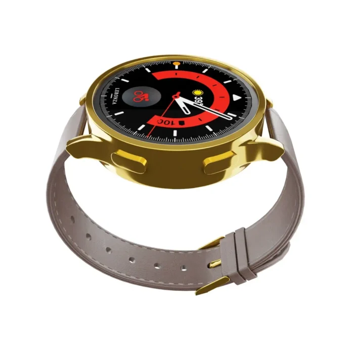 24K Gold Samsung Watch 7 Brown Leather