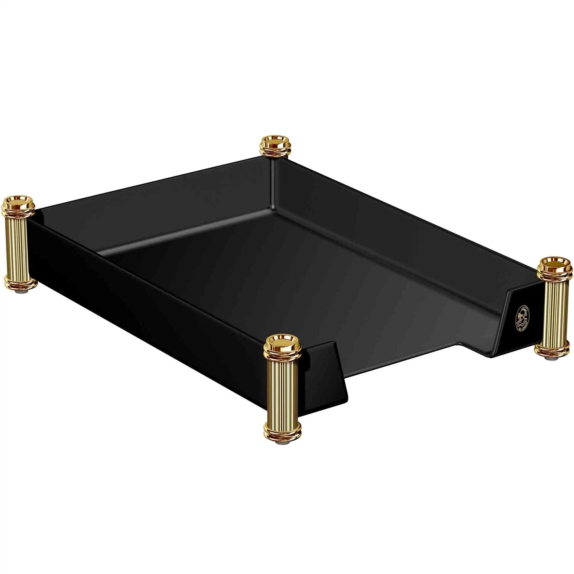 24k Gold Letter Tray - Gold and Black | Corporate Gift | Leronza 24k Gold Letter Tray