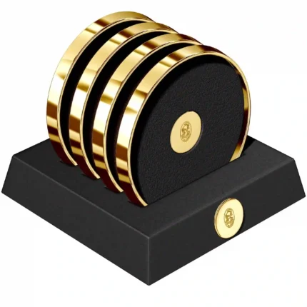 24K Gold Drink Coasters Set