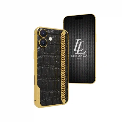 24K Gold iPhone 16 Plus Leather