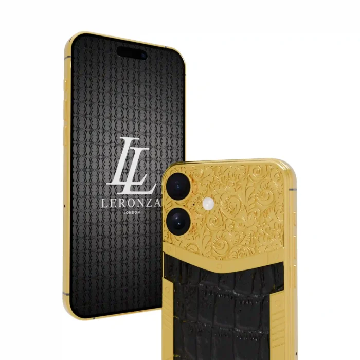 24K Gold iPhone 16 Plus Leather