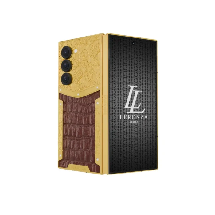 24K Gold Samsung Galaxy Fold 6 leather