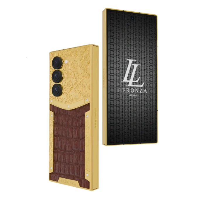 24K Gold Samsung Galaxy Fold 6 leather