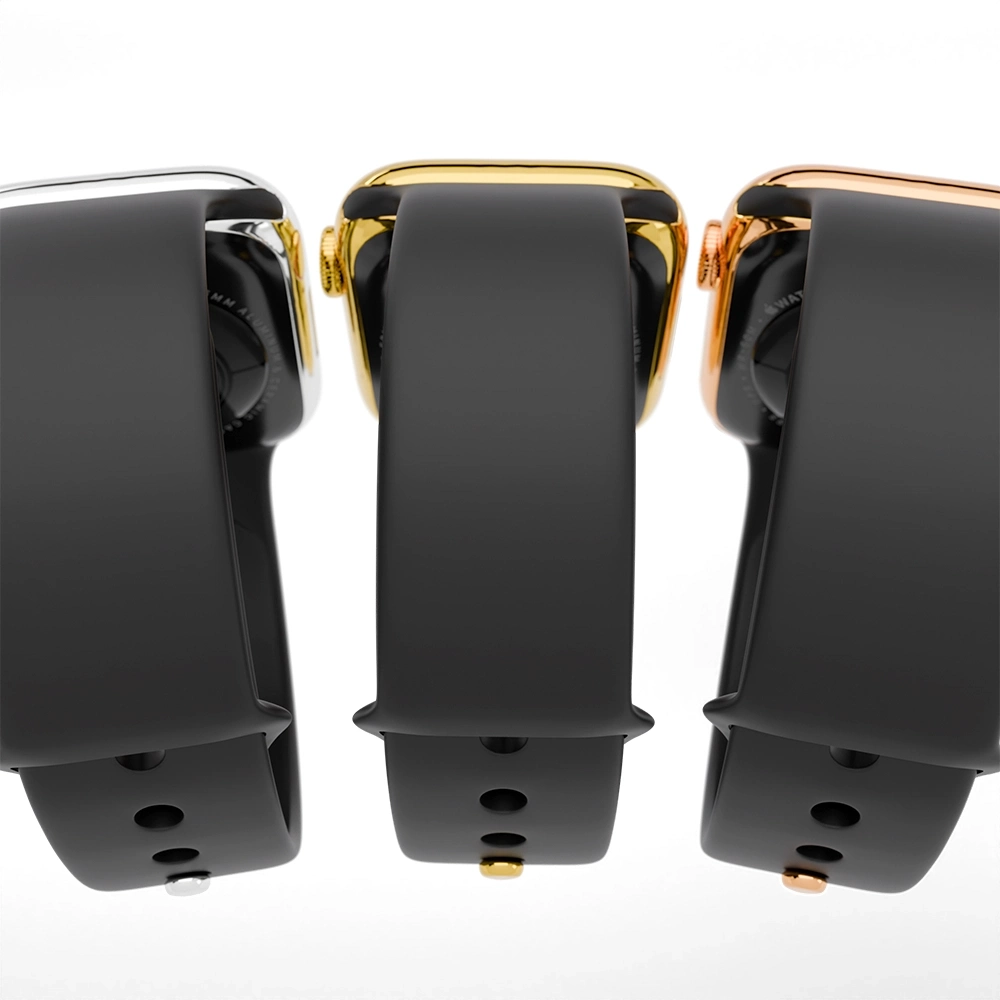 24K Gold Watch 10 Black Band