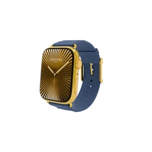 Gold Apple Watch Series 12 with Hermès Bleu Nuit En Mer in 24K Gold