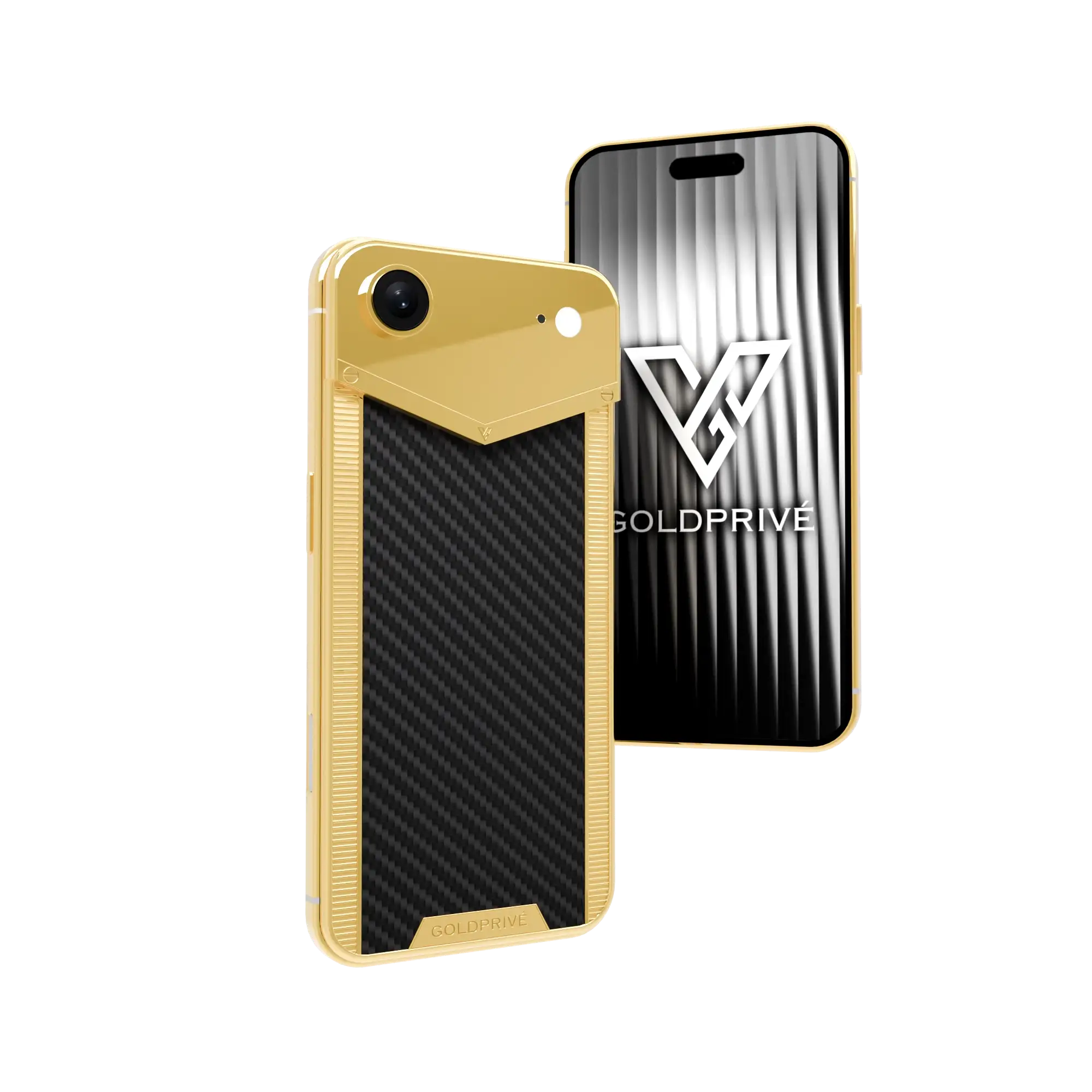 CarbonFiber Noble iPhone Air in 24K Gold, Rose Gold & Platinum – 24K gold luxury customization by GoldPrivé