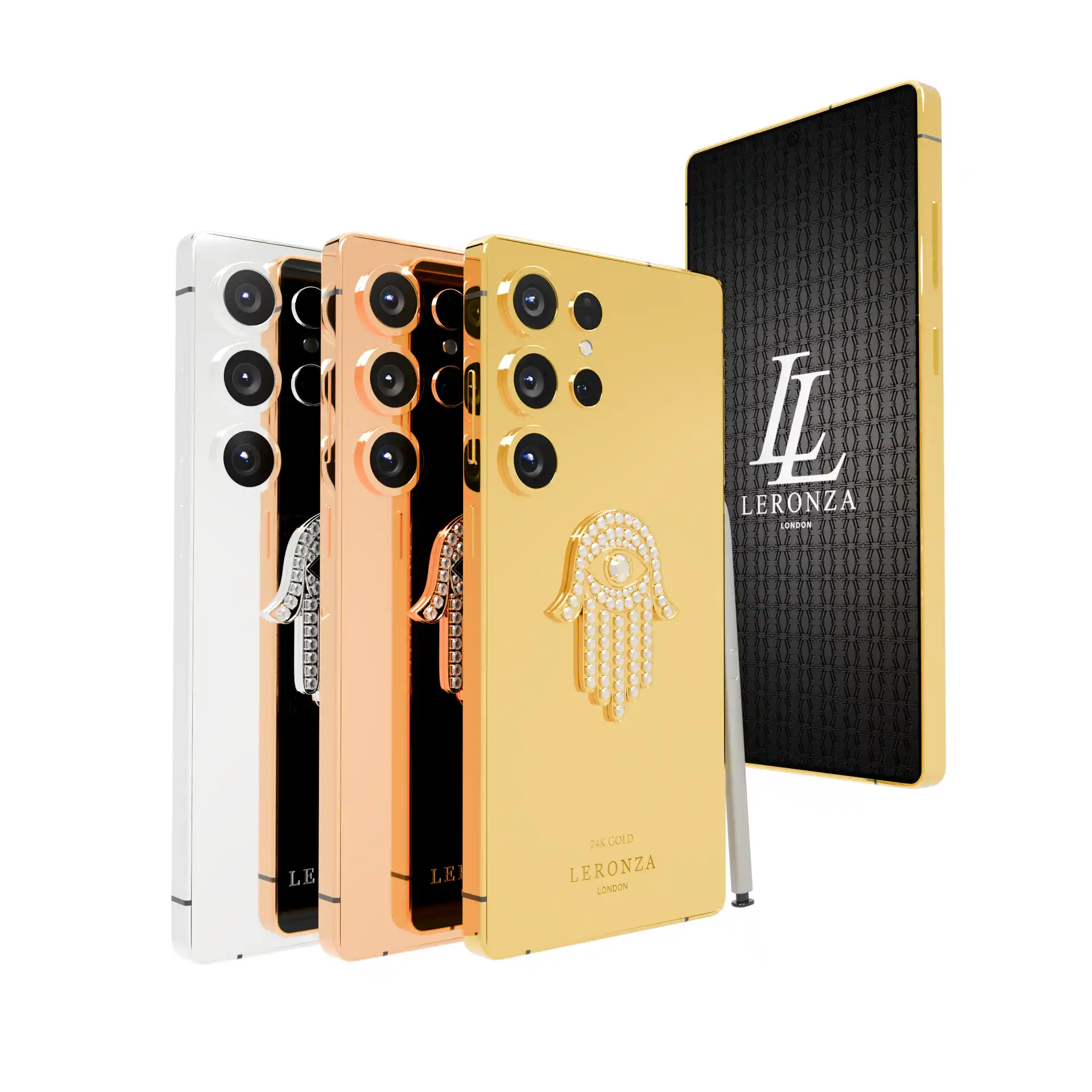 Gold Samsung Galaxy S25 Ultra Seraphic Hamsa | Leronza 24k Gold Samsung Galaxy S25 Ultra