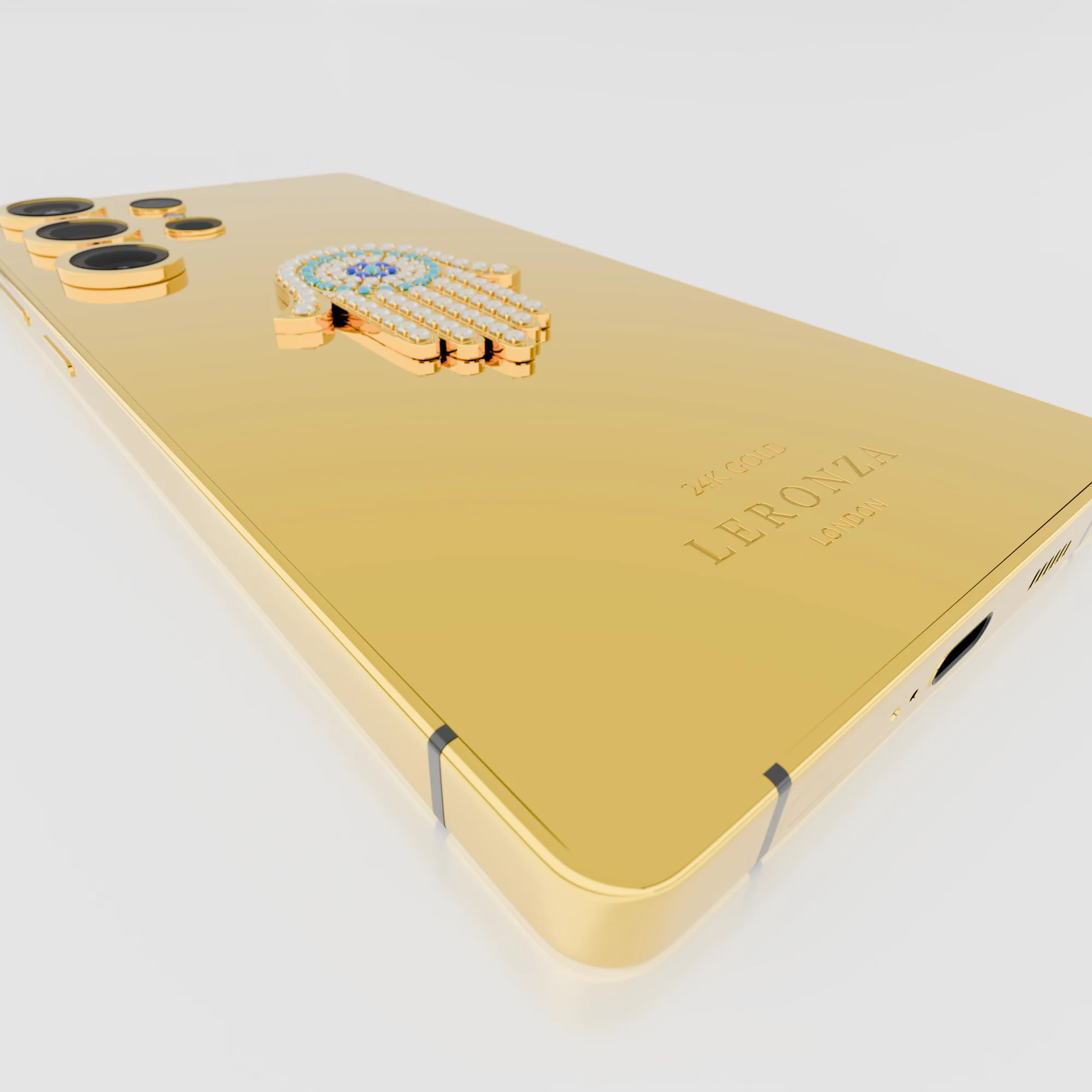 Solid Gold Samsung Galaxy S25 Ultra Hamsa Amulet