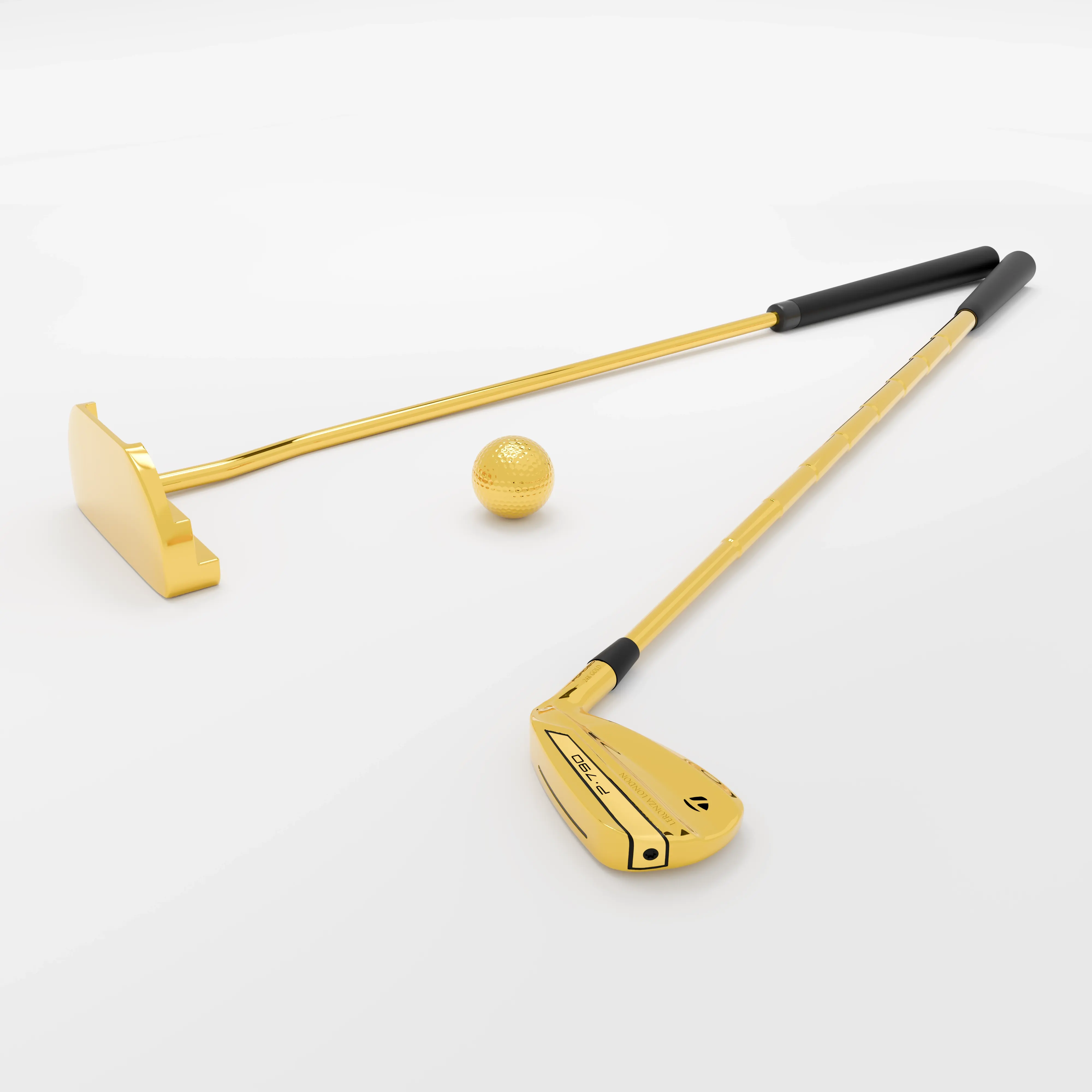 Golf club gold plated in 24K gold by Leronza