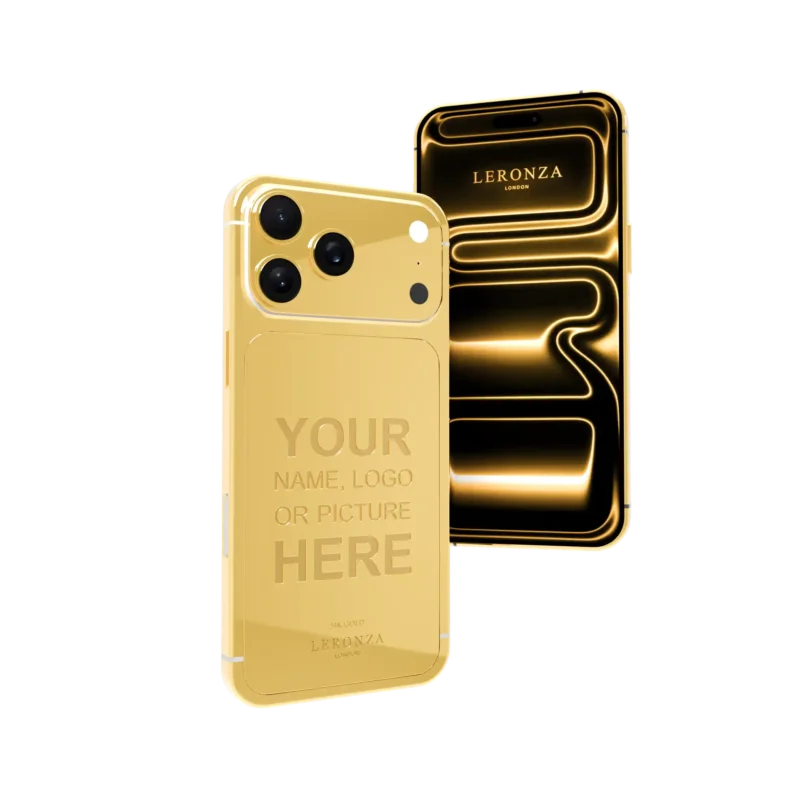 Signature iPhone 17 Pro and Pro Max customized in 24K gold with engraving panel