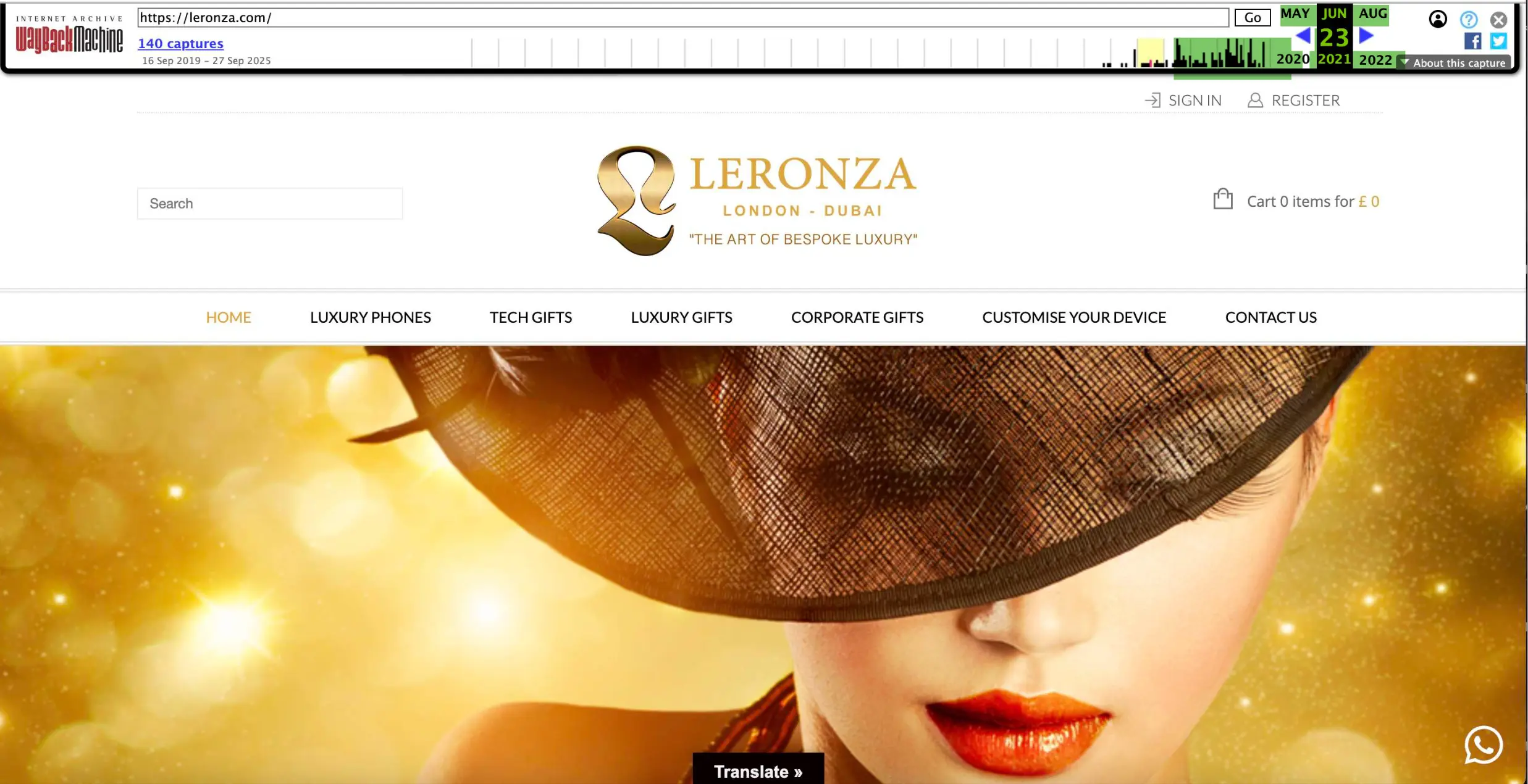 Initial Leronza website screenshot 2