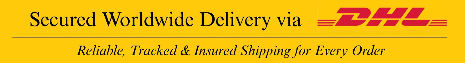 Secured worldwide delivery via DHL: reliable, tracked and insured shipping for every order