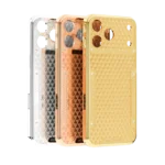 Artisan Gold iPhone Case shown in Platinum, Rose Gold and 24K Gold side by side