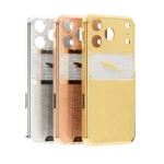 Imperial Gold iPhone Case shown in Platinum, Rose Gold and 24K Gold side by side