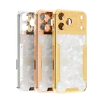 Royale Gold iPhone Case shown in Platinum, Rose Gold and 24K Gold side by side
