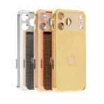 SuperNova Gold iPhone Case shown in Platinum, Rose Gold and 24K Gold side by side