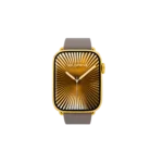 Gold Apple Watch Series 12 with Dark Taupe Modern Buckle – Gold, Rose Gold & Platinum - Image 2