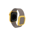 Gold Apple Watch Series 12 with Dark Taupe Modern Buckle – Gold, Rose Gold & Platinum - Image 3
