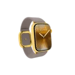 Gold Apple Watch Series 12 with Dark Taupe Modern Buckle – Gold, Rose Gold & Platinum - Image 4