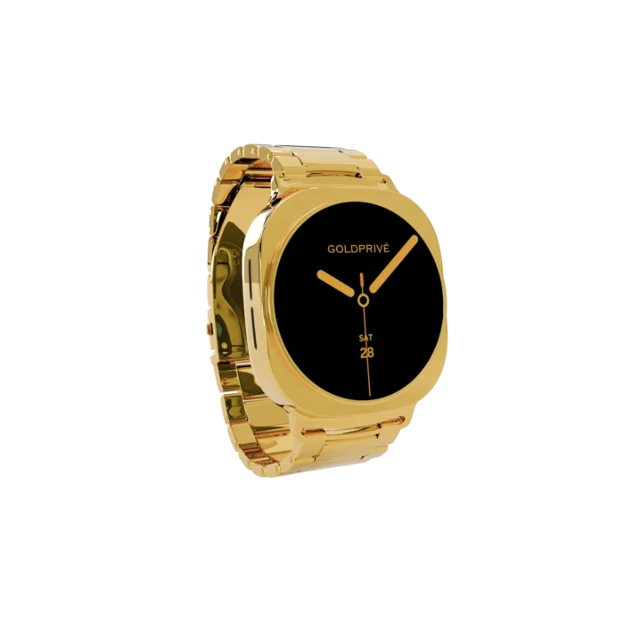 Gold Samsung Galaxy Watch 8 with Elite Strap – Gold, Rose Gold & Platinum - Image 4