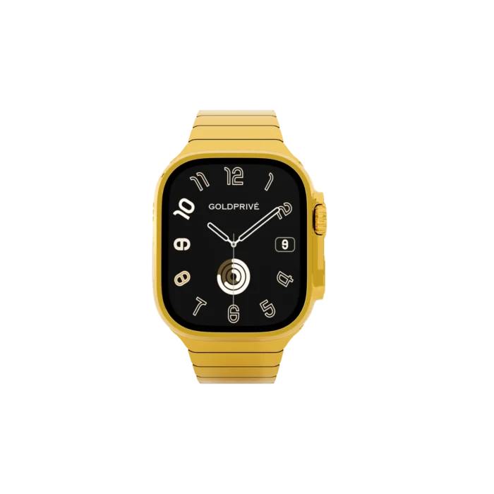 Gold Apple Watch Ultra 4 with Link Band – Gold, Rose Gold & Platinum - Image 2