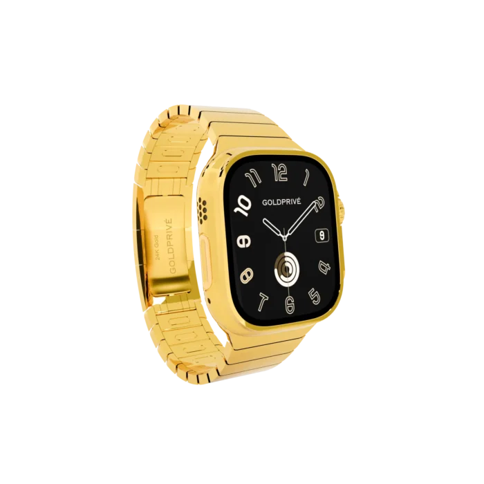 Gold Apple Watch Ultra 4 with Link Band – Gold, Rose Gold & Platinum - Image 3