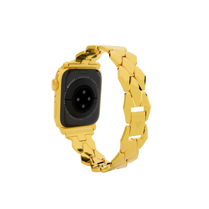 Gold Apple Watch Series 12 with Grandeur Strap – Gold, Rose Gold & Platinum - Image 3