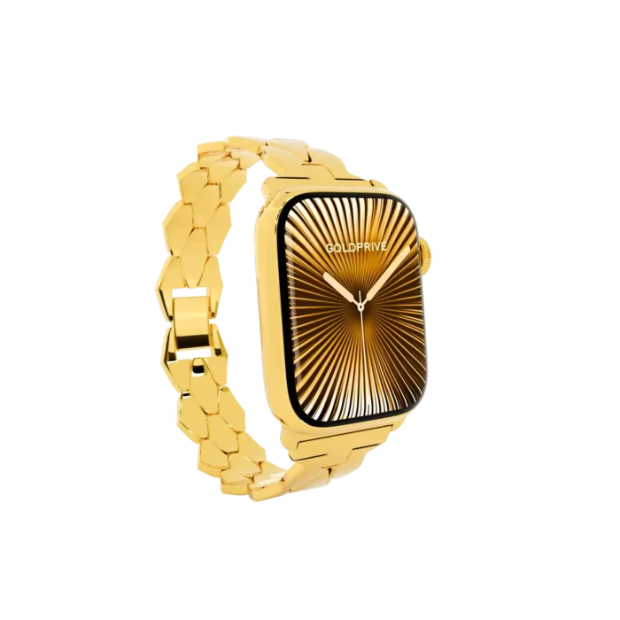 Gold Apple Watch Series 12 with Grandeur Strap – Gold, Rose Gold & Platinum - Image 4