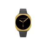 Gold Samsung Galaxy Watch9 Black Sport Band shown from another angle