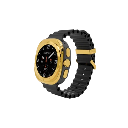 GoldPrivé Gold Samsung Galaxy Watch Ultra with Grey Marine Band 24K Gold