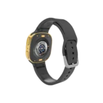 Gold Samsung Galaxy Watch9 Black Sport Band shown from another angle
