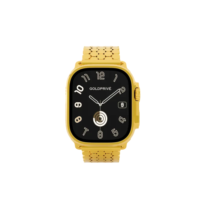 Gold Apple Watch Ultra 4 with Heritage Strap – Gold, Rose Gold & Platinum - Image 2