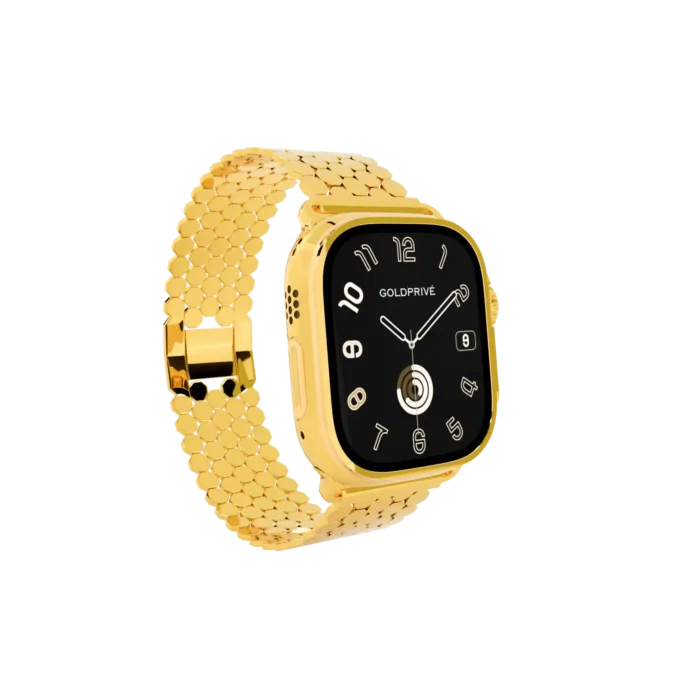 Gold Apple Watch Ultra 4 with Heritage Strap – Gold, Rose Gold & Platinum - Image 4