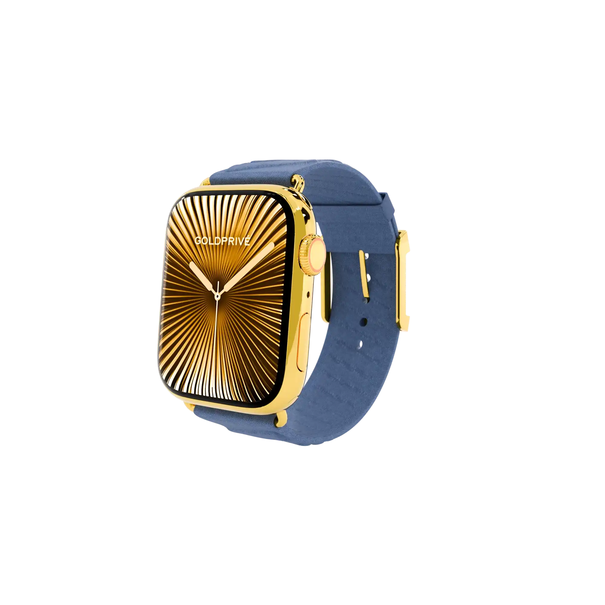 Gold Apple Watch Series 12 with Hermès Bleu Nuit En Mer in 24K Gold