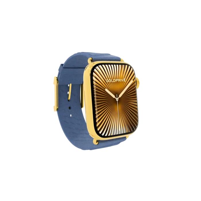 Gold Apple Watch Series 12 with Hermès Bleu Nuit En Mer – Gold, Rose Gold & Platinum - Image 4