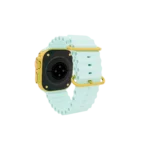 Gold Apple Watch Ultra 4 with White Ice Blue Ocean Band – Gold, Rose Gold & Platinum - Image 3