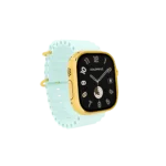 Gold Apple Watch Ultra 4 with White Ice Blue Ocean Band – Gold, Rose Gold & Platinum - Image 4