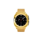 Gold Samsung Galaxy Watch Ultra2 Milanese Strap shown from another angle