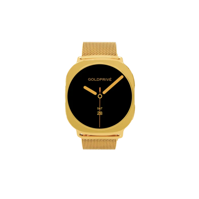 Gold Samsung Galaxy Watch9 Milanese Strap shown from another angle