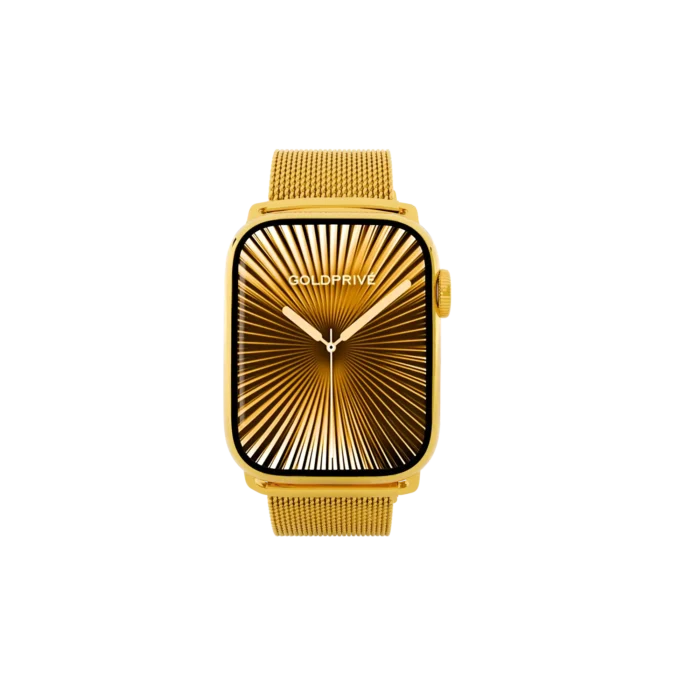 Gold Apple Watch Series 12 with Milanese Strap – Gold, Rose Gold & Platinum - Image 2