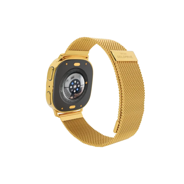 Gold Samsung Galaxy Watch9 Milanese Strap shown from another angle