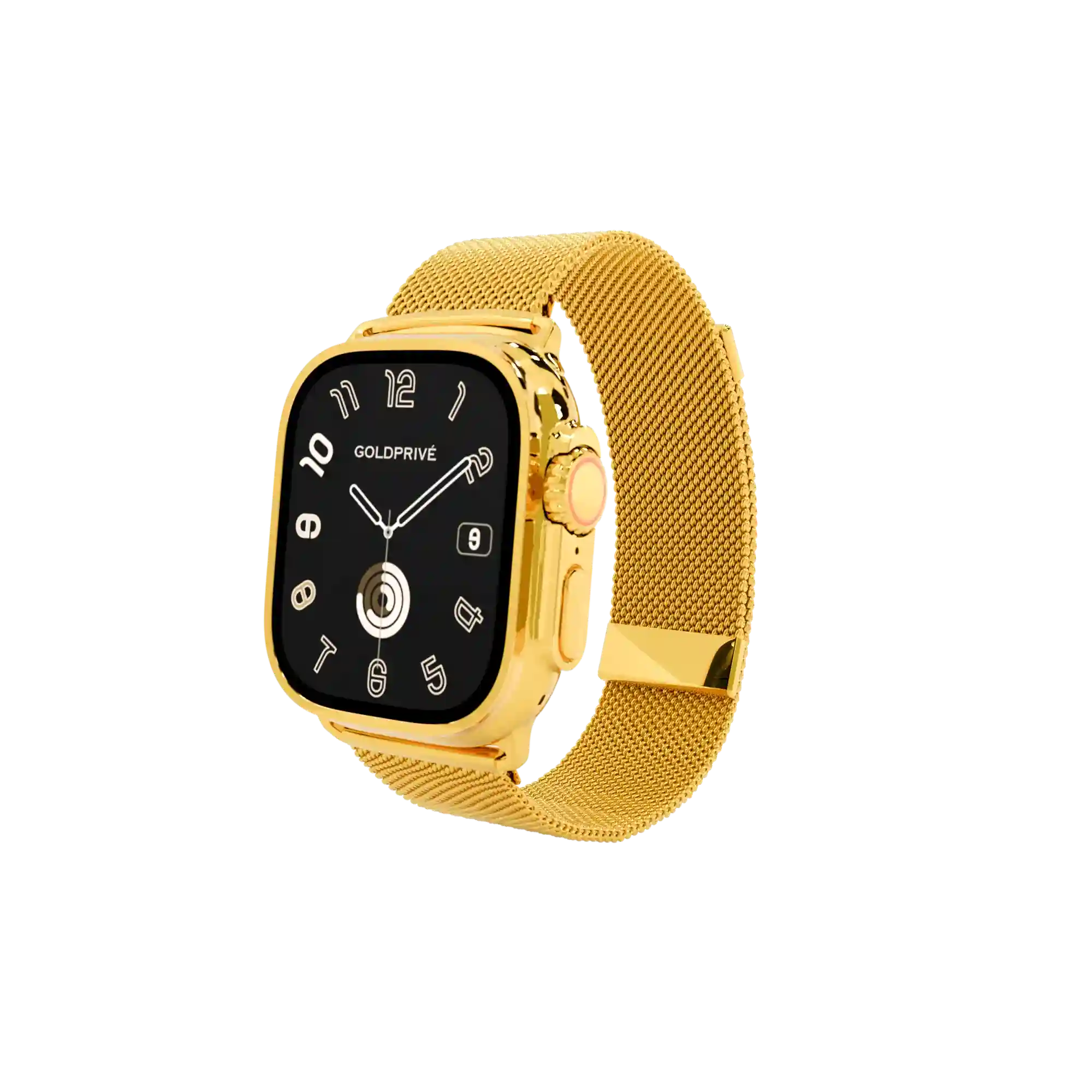 Luxury 24K Gold Apple Watch Ultra 4 with Milanese Band, hand-finished in Dubai