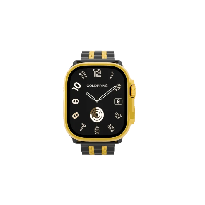 Gold Apple Watch Ultra 4 with Monarch Link Bracelet – Gold, Rose Gold & Platinum - Image 2