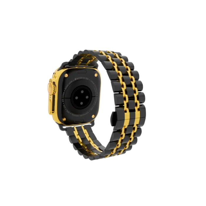 Gold Apple Watch Ultra 4 with Monarch Link Bracelet – Gold, Rose Gold & Platinum - Image 3