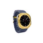 Gold Samsung Galaxy Watch Ultra2 Navy Marine Band shown from another angle